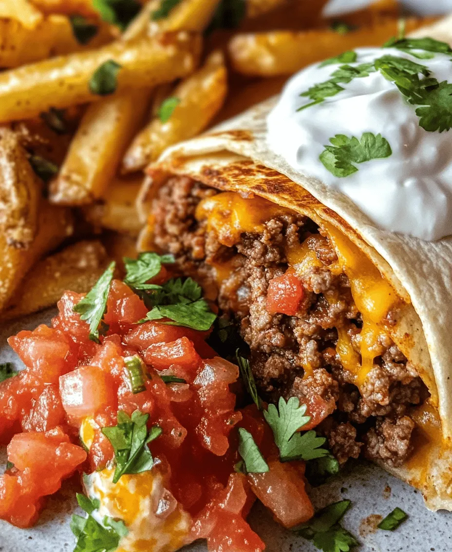 Burritos have surged in popularity over the last few decades, becoming a staple in fast-casual dining and a beloved comfort food in many households. Their versatility is unmatched—whether filled with beans, rice, vegetables, or proteins, burritos can cater to a variety of tastes and dietary preferences. Among the endless combinations, one recipe stands out as a favorite: Cheesy Beef Burritos with Crispy Fries. This dish not only offers the satisfying flavors of seasoned beef and melted cheese but also pairs perfectly with crispy fries, creating a delightful contrast in textures that elevates the entire meal.
