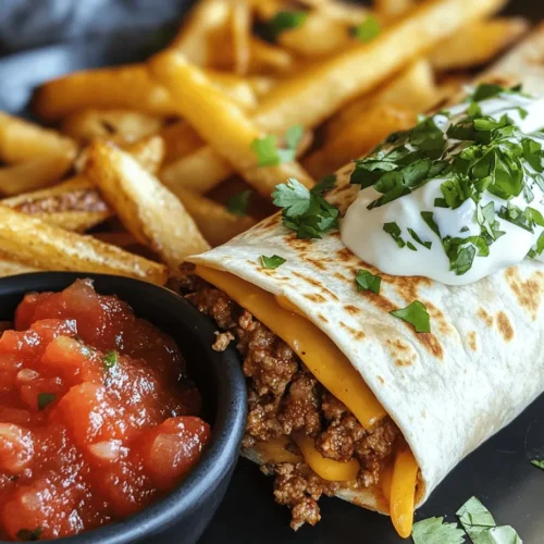 Burritos have surged in popularity over the last few decades, becoming a staple in fast-casual dining and a beloved comfort food in many households. Their versatility is unmatched—whether filled with beans, rice, vegetables, or proteins, burritos can cater to a variety of tastes and dietary preferences. Among the endless combinations, one recipe stands out as a favorite: Cheesy Beef Burritos with Crispy Fries. This dish not only offers the satisfying flavors of seasoned beef and melted cheese but also pairs perfectly with crispy fries, creating a delightful contrast in textures that elevates the entire meal.