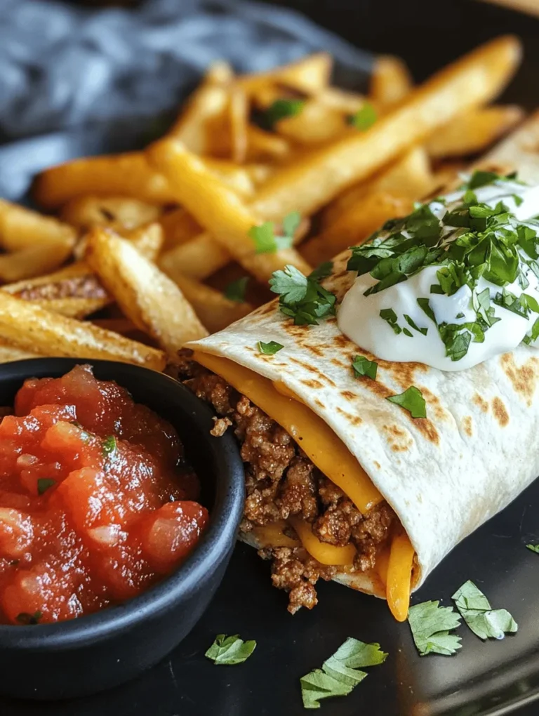 Burritos have surged in popularity over the last few decades, becoming a staple in fast-casual dining and a beloved comfort food in many households. Their versatility is unmatched—whether filled with beans, rice, vegetables, or proteins, burritos can cater to a variety of tastes and dietary preferences. Among the endless combinations, one recipe stands out as a favorite: Cheesy Beef Burritos with Crispy Fries. This dish not only offers the satisfying flavors of seasoned beef and melted cheese but also pairs perfectly with crispy fries, creating a delightful contrast in textures that elevates the entire meal.