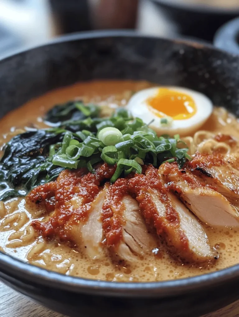Ramen is more than just a meal; it's an experience that transports you to the bustling streets of Japan, where each bowl tells a story of tradition, flavor, and craftsmanship. Among the many variations of this beloved dish, the Fiery Chicken Ramen with Creamy Garlic Sauce stands out as a daring and delectable option that combines rich flavors and tantalizing heat. This recipe is perfect for those looking to elevate their ramen game, transforming a simple bowl of noodles into a gourmet experience that excites the palate.