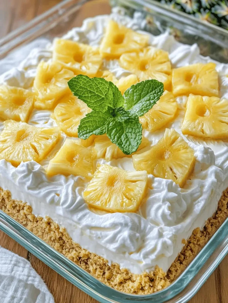 Exploring the core components of the No Bake Pineapple Cream Dessert is essential to appreciate its flavors and textures. Each ingredient plays a crucial role in contributing to the overall taste and presentation of the dish. Let’s take a closer look at the primary ingredients that make this dessert a crowd-pleaser.