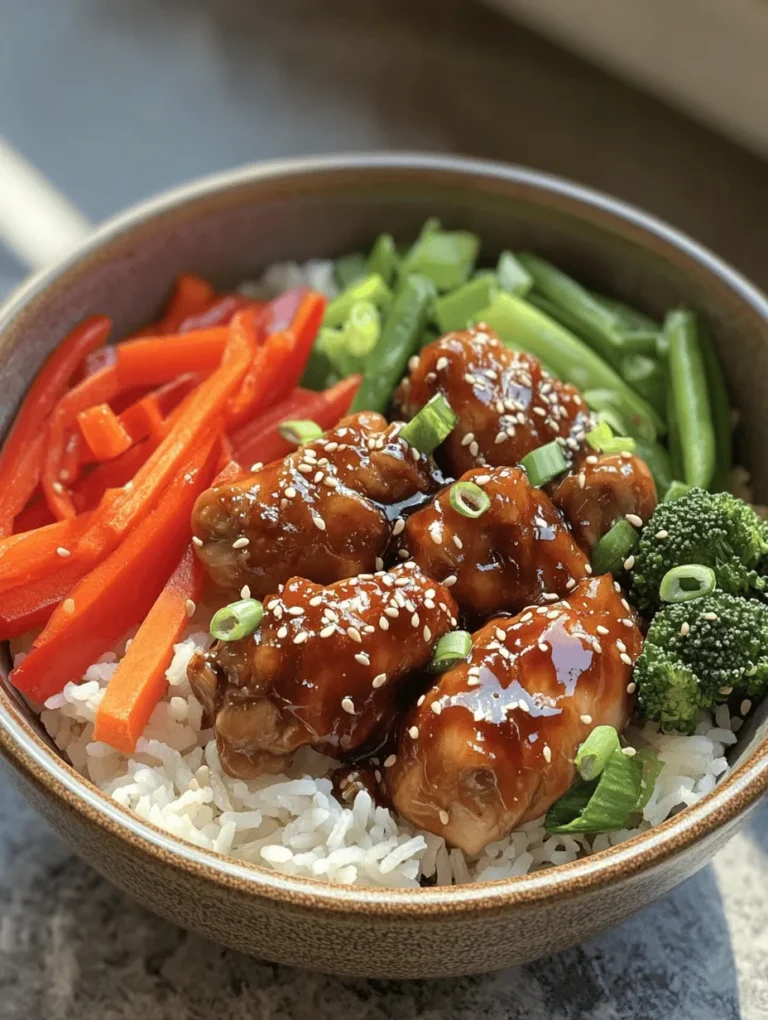 At the heart of our Sticky Chicken Rice Bowls lies jasmine rice, a long-grain variety known for its distinct floral aroma and slightly sticky texture when cooked. Originating from Southeast Asia, jasmine rice is a staple in many Asian cuisines and is celebrated for its versatility and flavor. The grains are soft and slightly sticky, making them perfect for absorbing sauces and flavors from the dish.