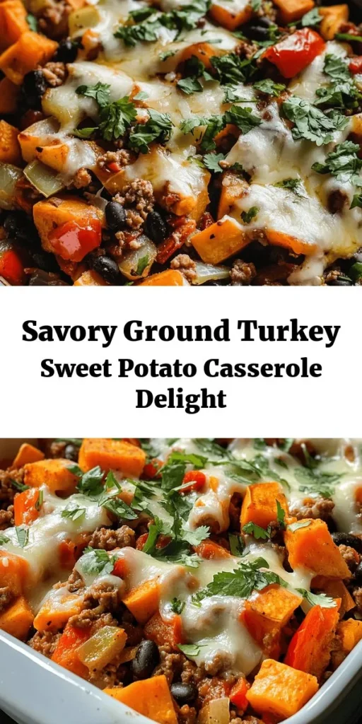 Discover a delicious and healthy twist on dinner with this Ground Turkey Sweet Potato Casserole! Packed with lean turkey, savory sweet potatoes, and vibrant veggies, this one-dish meal is not only comforting but also easy to make. With flavors from cumin and smoked paprika, plus a sprinkle of cheese, it’s a nutritious weeknight favorite. Perfect for meal prep, it serves six and features simple ingredients that deliver big taste. Don't forget to garnish with fresh cilantro for an added touch!
