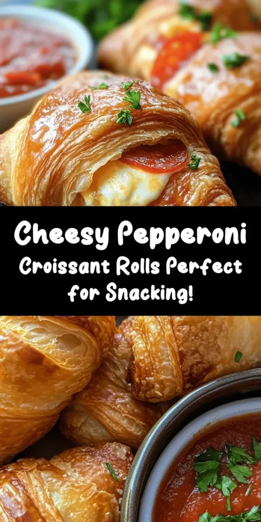 Indulge in these delicious Mozzarella Pepperoni Croissant Rolls that are perfect for a snack or party appetizer! This easy recipe combines flaky crescent roll dough stuffed with gooey mozzarella, savory pepperoni, and a hint of Italian seasoning. Just roll, bake, and enjoy these golden delights served with marinara sauce for dipping. Ready in just 30 minutes, they’re sure to be a crowd-pleaser. Your new favorite bite is just a roll away!