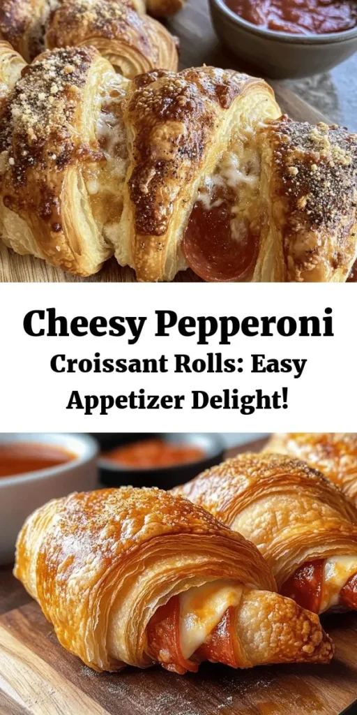 Indulge in these delicious Mozzarella Pepperoni Croissant Rolls that are sure to be a hit at any gathering! With fluffy croissant dough filled with gooey mozzarella, savory pepperoni, and seasoned to perfection, these rolls are easy to make and ready in just 25 minutes. Perfect for a snack or appetizer, they're even better dipped in warm marinara sauce. Whip up a batch and enjoy the cheesy goodness!