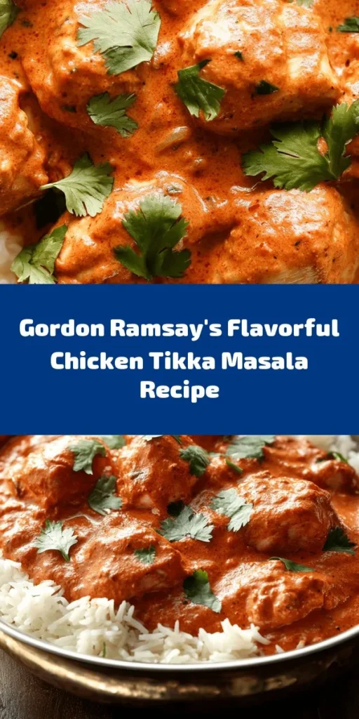 Looking for a delicious homemade dinner idea? Try Gordon Ramsay's Chicken Tikka Masala! This comforting dish features juicy marinated chicken thighs grilled to perfection and served in a rich, creamy sauce. With fragrant spices like garam masala and turmeric, it's a flavor explosion you won't want to miss. Serve it over fluffy basmati rice and garnish with fresh cilantro for a complete meal. Perfect for impressing family and friends!