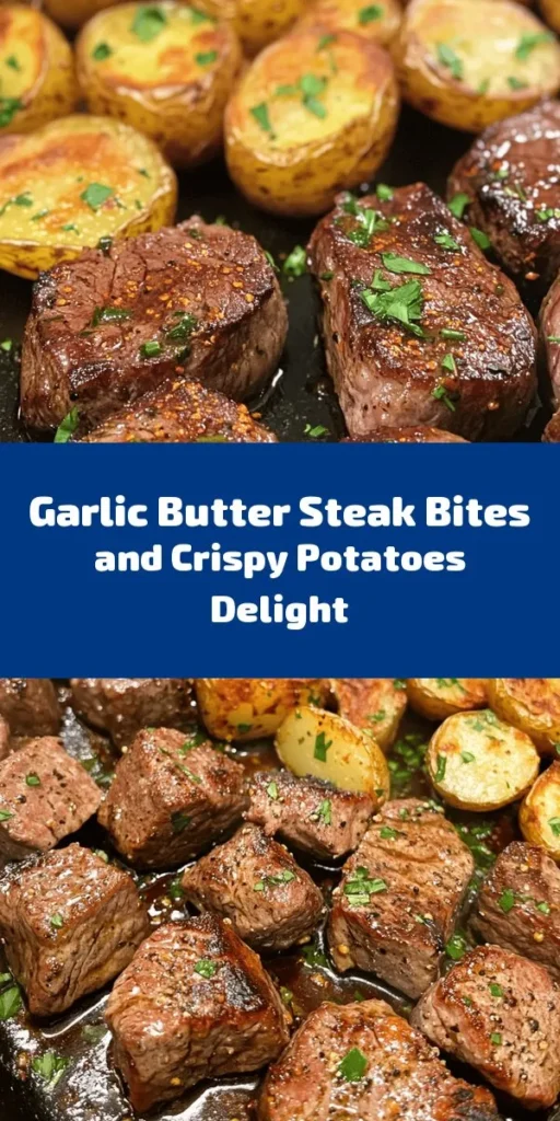 Indulge in a mouthwatering dish with these Garlic Butter Steak Bites paired with crispy roasted baby potatoes! This easy recipe features tender sirloin steak cubes seared to perfection and tossed in a fragrant garlic herb butter sauce. The crispy potatoes, seasoned to perfection, complement the savory steak for a delightful meal. Perfect for weeknight dinners or special occasions, this dish is sure to impress. Get ready to savor every bite!