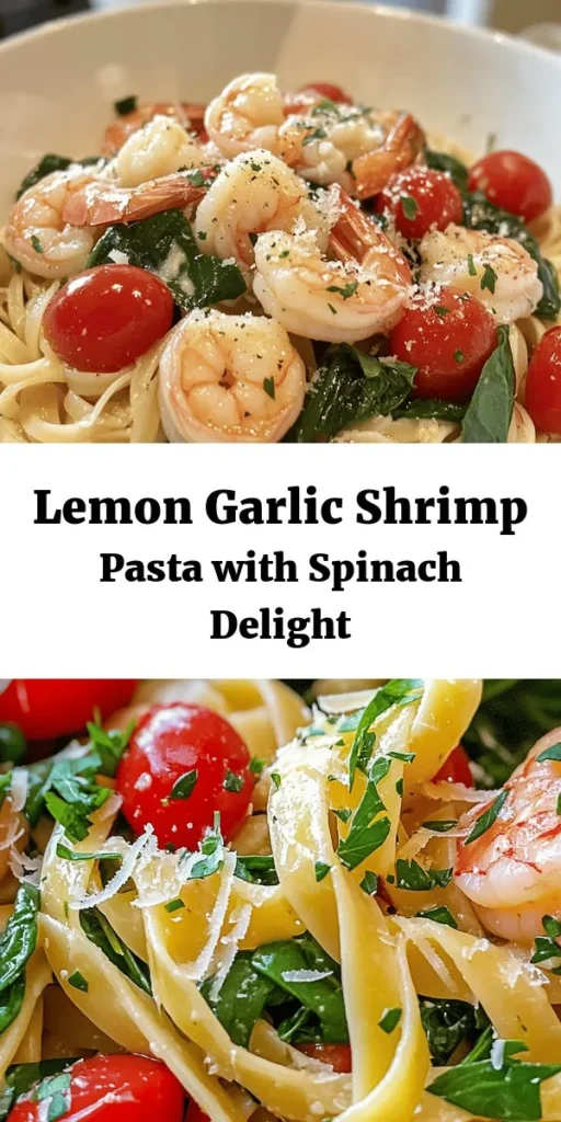 Whip up a delightful Lemon Garlic Shrimp Pasta with Spinach that's perfect for any night! This easy recipe combines al dente spaghetti, succulent shrimp, fresh spinach, and cherry tomatoes, all tossed in a zesty lemon garlic sauce. In just 30 minutes, you can enjoy a burst of flavors, completed with a sprinkle of Parmesan and fresh parsley. Perfect for a quick weeknight dinner or impressing guests. Try it tonight and savor every bite!