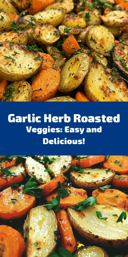 Discover the ultimate side dish with these Garlic Herb Roasted Potatoes, Carrots, and Zucchini! This simple and flavorful recipe features a blend of baby potatoes, carrots, and zucchini tossed in a delicious garlic herb olive oil mixture. Roasted to perfection, these veggies are golden brown and tender, ready in just 40 minutes. Perfect for dinner or as a vibrant addition to any meal. Don't forget to garnish with fresh parsley for that extra touch! Enjoy!