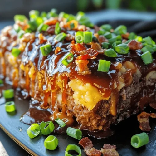 If you’re looking for a hearty, comforting dish that combines classic flavors with modern twists, then the Ultimate Loaded Potato Meatloaf is your answer. This innovative recipe elevates the traditional meatloaf by incorporating beloved loaded baked potato elements, creating a dish that is not only delicious but also visually appealing. The combination of savory ground beef, creamy mashed potatoes, rich cheese, smoky bacon, and fresh green onions brings together a medley of flavors and textures that are sure to delight both kids and adults alike.