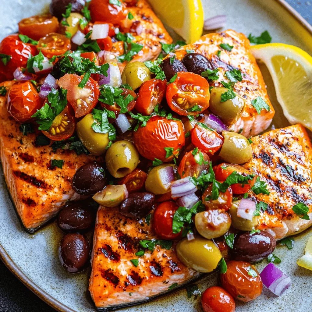 Discover the vibrant flavors of the Mediterranean with our Mediterranean Salmon with Olive Salsa recipe. This dish is not only a feast for the taste buds but also a celebration of healthful eating, embodying the essence of Mediterranean cuisine. With its colorful ingredients and rich flavors, this salmon dish is perfect for any occasion, from relaxed weeknight dinners to sophisticated gatherings with friends and family.