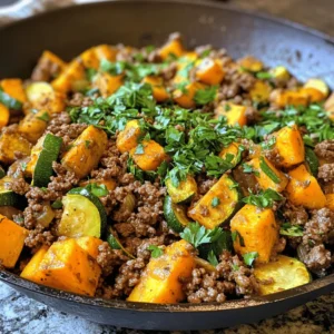 In the fast-paced world we live in, finding a healthy, satisfying meal that can be prepared in minimal time is essential. The Ground Beef Zucchini Sweet Potato Skillet is the perfect solution for busy weeknight dinners. This one-pan dish combines comforting flavors with the nutritional benefits of wholesome ingredients, making it a go-to recipe for families and individuals alike.