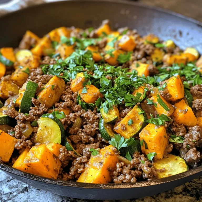 In the fast-paced world we live in, finding a healthy, satisfying meal that can be prepared in minimal time is essential. The Ground Beef Zucchini Sweet Potato Skillet is the perfect solution for busy weeknight dinners. This one-pan dish combines comforting flavors with the nutritional benefits of wholesome ingredients, making it a go-to recipe for families and individuals alike.