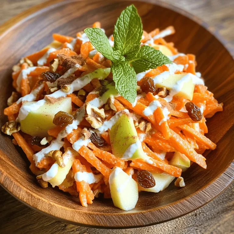 In the world of vibrant and healthy eating, the Crunchy Carrot Apple Salad stands out as a delightful combination of flavors and textures that not only tantalizes the taste buds but also nourishes the body. This refreshing salad is an excellent choice for those looking to incorporate fresh, colorful ingredients into their meals, making it a perfect side dish for any occasion or a light, standalone meal.