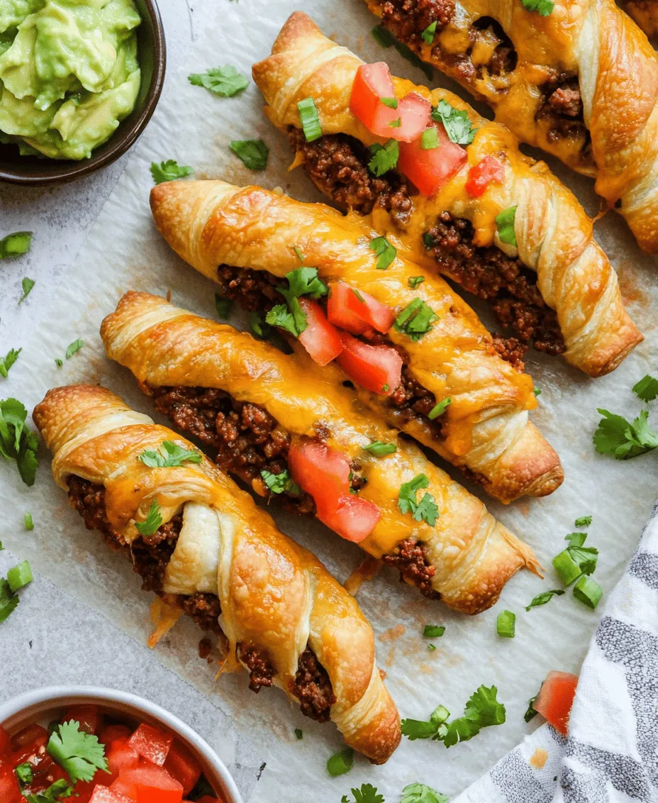 In the realm of comfort food, few dishes can match the simple yet delectable appeal of Cheesy Taco Sticks. This recipe combines the beloved flavors of tacos with the delightful convenience of crescent roll dough, creating a dish that is not only easy to make but also incredibly satisfying. Ideal for gatherings, snacks, or quick weeknight meals, Cheesy Taco Sticks are a hit among both kids and adults alike. Their versatility allows them to shine at parties, serve as a fun family dinner, or even act as a tasty after-school snack.