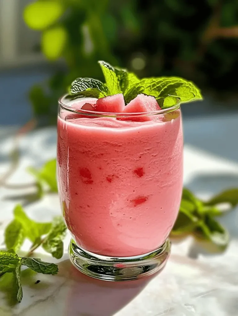 As summer approaches, the sweltering heat often calls for refreshing and hydrating beverages. Amid the myriad of choices, nothing quite matches the revitalizing effect of a cool smoothie. Enter the Refreshing Watermelon Smoothie with Coconut Water, a delightful concoction that not only quenches your thirst but also tantalizes your taste buds. This vibrant smoothie, with its blend of juicy watermelon and hydrating coconut water, provides a perfect respite from the summer sun.