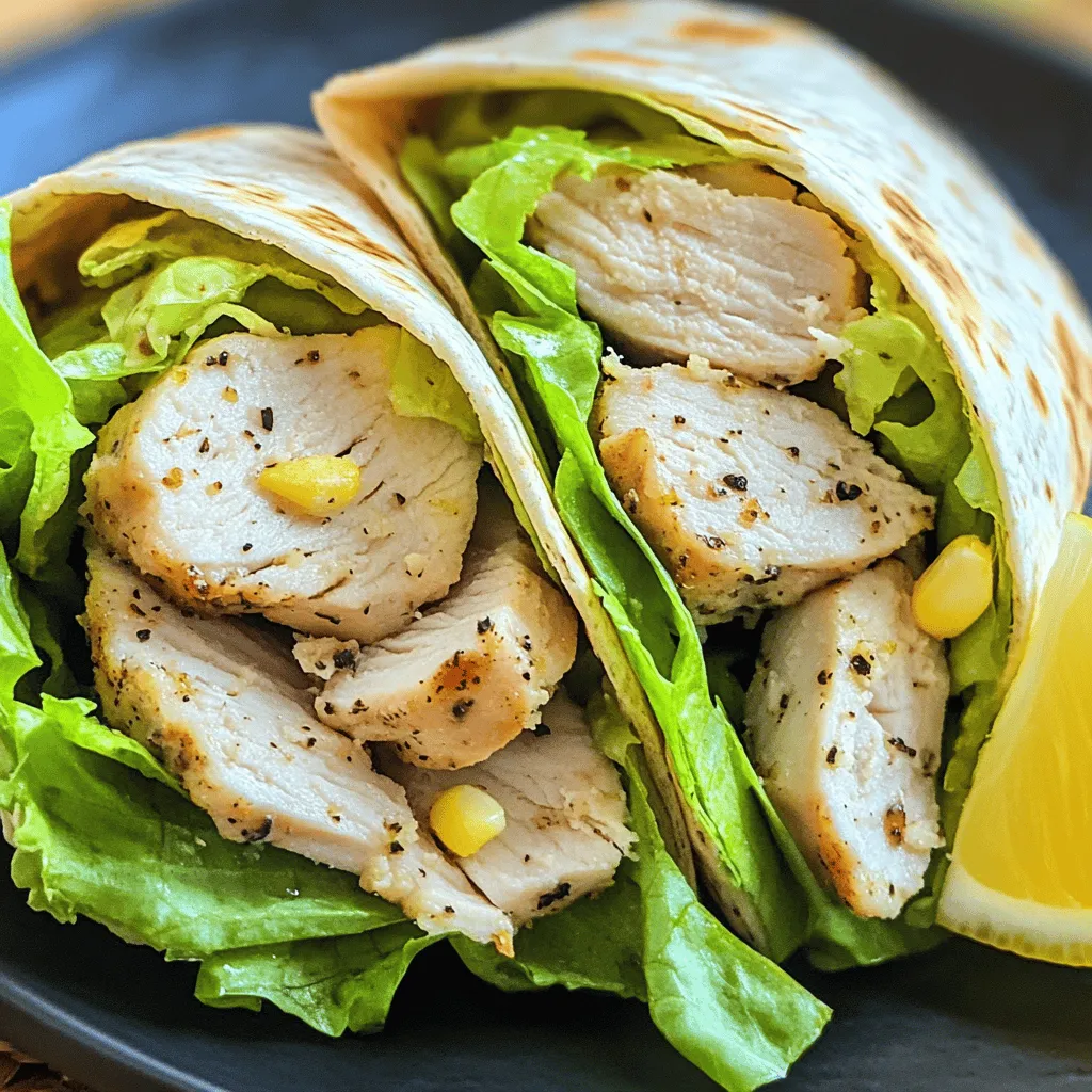 Introducing the Chicken Caesar Wrap: a delightful fusion of classic Caesar salad and a convenient wrap, perfect for busy weeknights or a quick lunch. This recipe combines tender, seasoned chicken with crisp romaine lettuce, creamy Caesar dressing, and crunchy croutons, all wrapped up in a wholesome whole wheat tortilla. Ideal for those looking to enjoy a satisfying, nutritious meal without the fuss, this recipe is not only easy to make but also packed with flavor. Whether you're feeding the family or preparing a meal for yourself, this Chicken Caesar Wrap is sure to please.