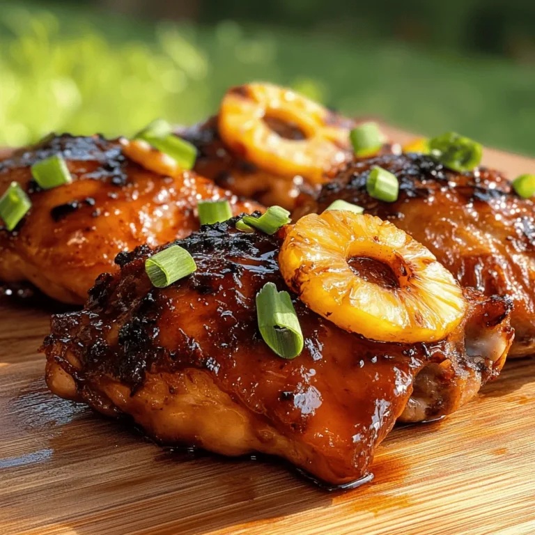 Huli Huli Chicken is not just a dish; it's a celebration of Hawaiian culinary tradition that brings the essence of the islands to your grill. Originating in Hawaii, Huli Huli translates to "turn, turn," which is a reference to the method of cooking the chicken on a rotisserie, where it is turned frequently to achieve that perfect char and flavor. This dish is a favorite at luaus and family gatherings, capturing the spirit of outdoor feasting that is an integral part of Hawaiian culture.