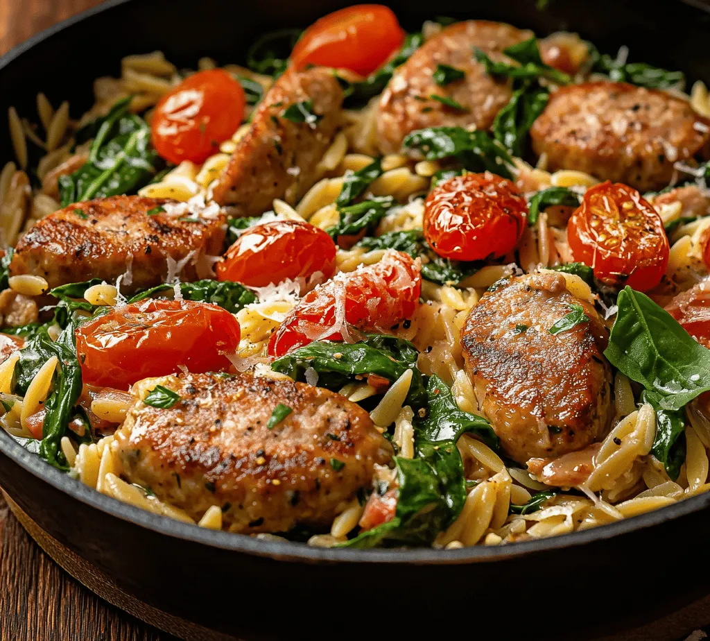 Introducing a delightful dish that perfectly marries convenience with exquisite flavor: Creamy Chicken Sausage Orzo. This one-pan meal not only satisfies the palate but also offers a wholesome experience, making it ideal for busy weeknights or relaxed weekend dinners. With a combination of succulent chicken sausage, tender orzo, and fresh vegetables, this recipe is a must-try for anyone seeking a creamy, comforting dish that’s rich in flavor yet simple to prepare.