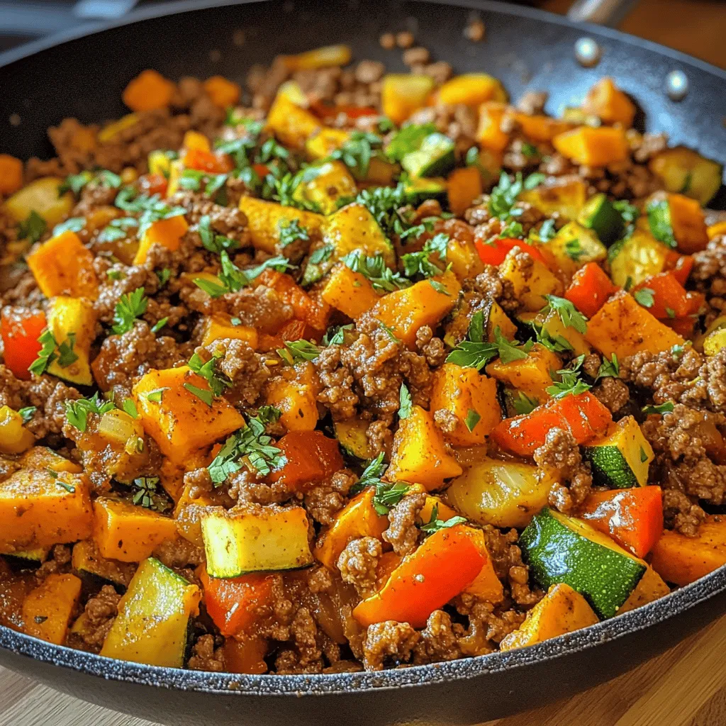 In today’s fast-paced world, where convenience often takes precedence in meal preparation, one-pan meals have surged in popularity among home cooks. The allure of crafting a delicious meal without the hassle of extensive clean-up has made these recipes a favorite for families and busy individuals alike. Among the myriad of one-pan recipes, the Savory Ground Beef Zucchini Sweet Potato Skillet stands out as a nutritious and flavorful option that appeals to both the palate and the body.