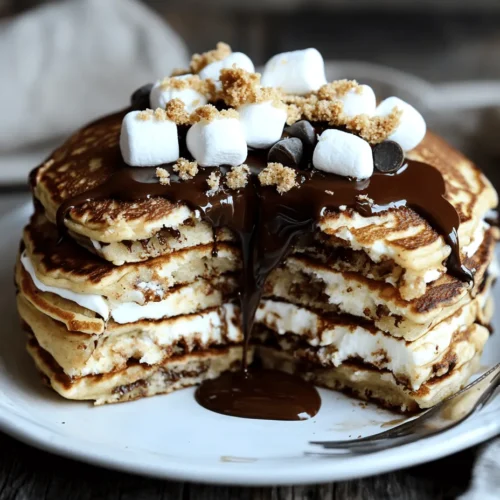 Start your day off right with a delightful twist on a beloved classic: S’mores Pancakes. This innovative recipe captures the essence of the iconic campfire treat—gooey marshmallows, rich chocolate, and crunchy graham crackers—and reimagines it into fluffy, decadent pancakes that are sure to satisfy your sweet tooth. Whether it’s a leisurely weekend brunch or a special breakfast for a holiday gathering, these pancakes are not only easy to whip up but also guaranteed to impress family and friends alike.