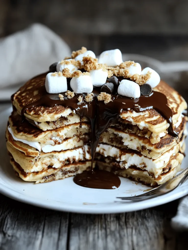Start your day off right with a delightful twist on a beloved classic: S’mores Pancakes. This innovative recipe captures the essence of the iconic campfire treat—gooey marshmallows, rich chocolate, and crunchy graham crackers—and reimagines it into fluffy, decadent pancakes that are sure to satisfy your sweet tooth. Whether it’s a leisurely weekend brunch or a special breakfast for a holiday gathering, these pancakes are not only easy to whip up but also guaranteed to impress family and friends alike.