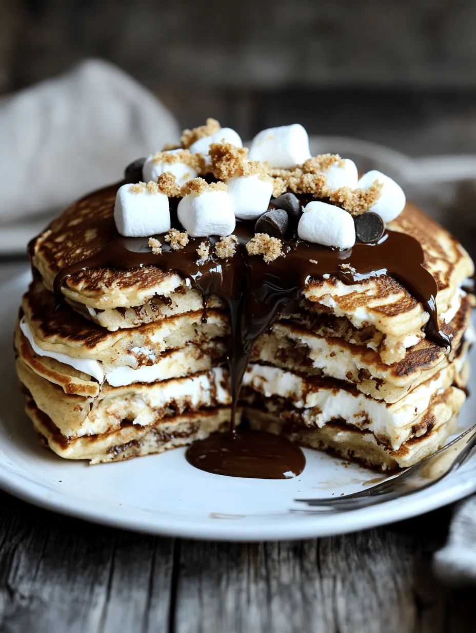 Start your day off right with a delightful twist on a beloved classic: S’mores Pancakes. This innovative recipe captures the essence of the iconic campfire treat—gooey marshmallows, rich chocolate, and crunchy graham crackers—and reimagines it into fluffy, decadent pancakes that are sure to satisfy your sweet tooth. Whether it’s a leisurely weekend brunch or a special breakfast for a holiday gathering, these pancakes are not only easy to whip up but also guaranteed to impress family and friends alike.