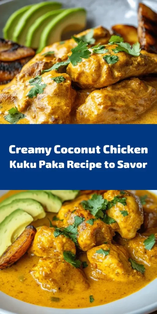 Indulge in the flavors of Kuku Paka, a creamy coconut chicken delight that's perfect for any occasion! This mouthwatering dish features marinated chicken simmered in a rich coconut milk sauce, blended tomatoes, and a blend of aromatic spices. Ready in just an hour, it's a fantastic option for a comforting family meal or a gathering with friends. Serve it over rice or with flatbreads, and don't forget to add some avocado or fried plantains for extra goodness. Enjoy this tropical escape in your kitchen!