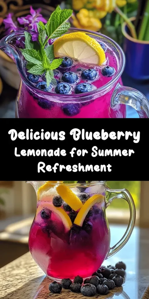 Quench your thirst with this refreshing blueberry lemonade! Perfect for warm days, this vibrant drink combines the tartness of freshly squeezed lemons with the sweetness of blueberries. Just simmer blueberries to make a flavorful juice, then mix with lemon juice and sugar for a delightful balance. Serve chilled over ice and garnish with mint leaves and extra blueberries for a burst of color. Enjoy this summer favorite that's easy to make and absolutely delicious!