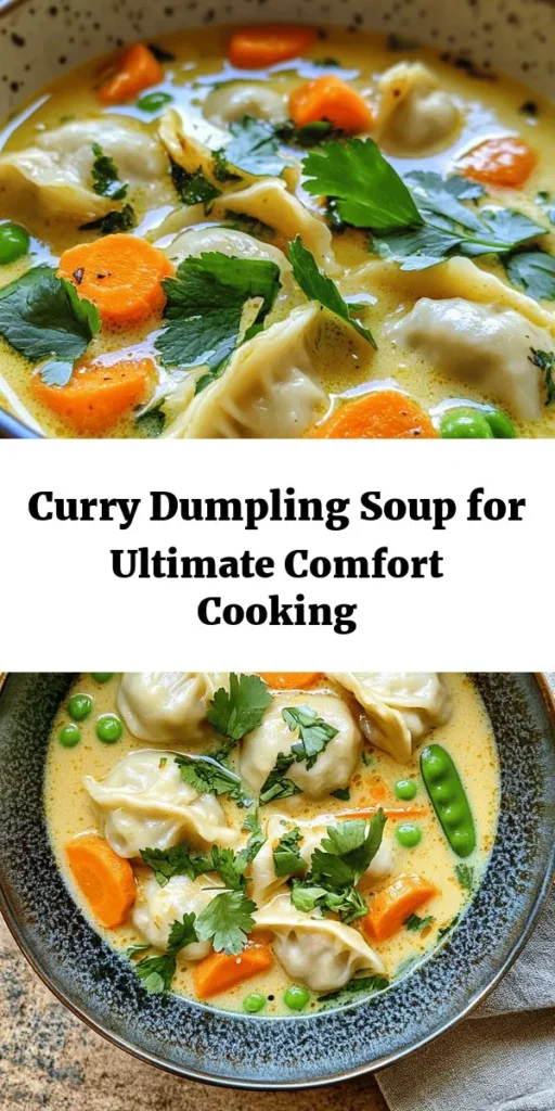 Warm up with this comforting Curry Bliss Dumpling Soup! Packed with tender dumplings filled with chicken or tofu, bright green onions, and aromatic spices, this soup is a delightful twist on traditional flavors. The creamy coconut milk and red curry paste create a rich broth complemented by vibrant vegetables like sweet potatoes and snap peas. Perfect for a cozy dinner, this recipe serves 4 and brings happiness to every bowl. Enjoy the bliss!