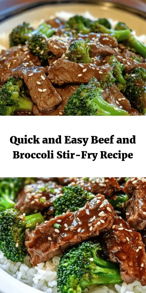 Looking for a quick and delicious weeknight dinner? Try this Beef & Broccoli Stir-Fry! With tender flank steak and crisp broccoli, it’s packed with flavor thanks to a savory blend of soy sauce, garlic, and ginger. Ready in just 30 minutes, this recipe is perfect for busy schedules. Serve it over fluffy rice for a satisfying meal that the whole family will love. Don’t forget to top it with sesame seeds for an added crunch! Enjoy!