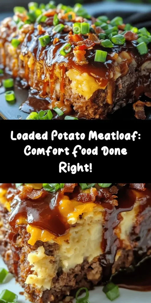 Get ready for a delicious twist on a classic with this Ultimate Loaded Potato Meatloaf! Packed with ground beef, creamy mashed potatoes, melty cheddar cheese, crispy bacon, and fresh green onions, this dish is comfort food at its finest. Topped with savory barbecue sauce, it's perfect for family dinners or meal prep. Easy to make and serves 6-8, this meatloaf is sure to become a family favorite. Don’t forget to serve it with a dollop of sour cream for an extra treat!