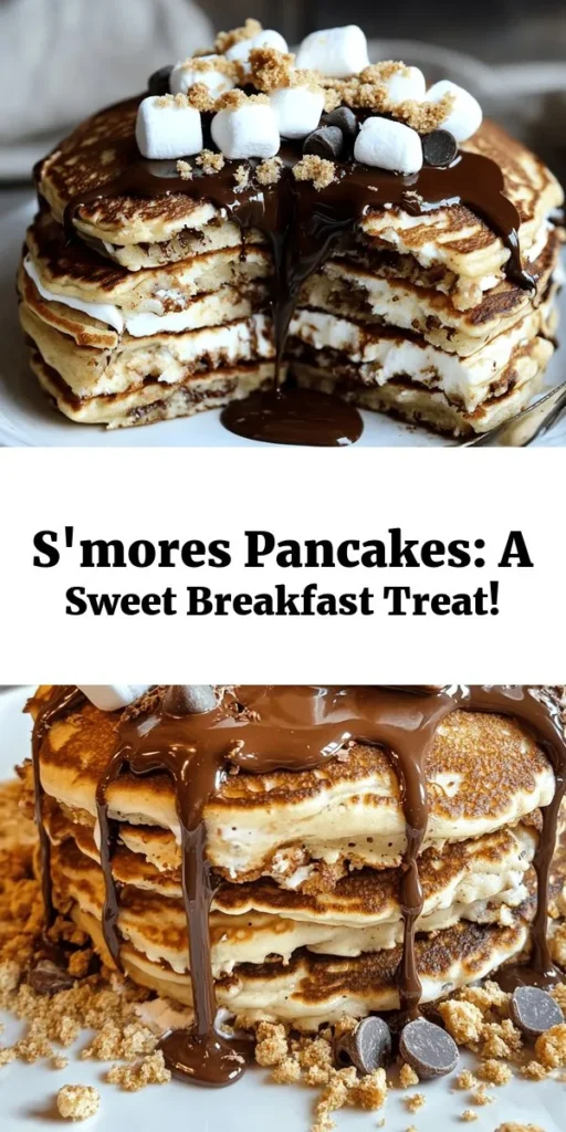 Treat your family to a delicious breakfast with these Irresistible S’mores Pancakes! This easy recipe combines fluffy pancakes with mini marshmallows, graham cracker crumbs, and gooey chocolate chips for a tasty twist on the classic campfire treat. Perfect for mornings or special occasions, these pancakes are quick to whip up and sure to impress. Top with extra marshmallows and chocolate for a delightful finish. Enjoy this fun and sweet start to your day!