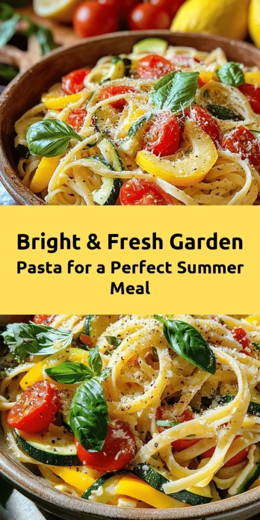 Brighten up your dinner with this Sunny Garden Delight Pasta! This vibrant dish combines al dente linguine with fresh summer veggies like zucchini, bell peppers, and cherry tomatoes, all tossed in a zesty lemon and basil sauce. Ready in just 30 minutes, it's the perfect quick meal bursting with flavor. Add some Parmesan for creaminess and crushed red pepper flakes for a kick. Perfect for weeknight dinners or impressing guests! Enjoy a slice of summer on your plate!