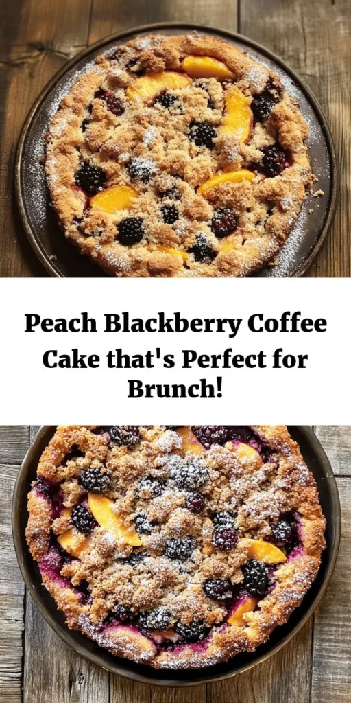 Indulge in the delightful flavors of this Peach Blackberry Coffee Cake! Perfectly combined fresh peaches and juicy blackberries create a moist and delicious cake that pairs beautifully with your morning coffee or tea. With a cinnamon-sugar topping and an easy-to-follow recipe, it's a fantastic choice for brunch or dessert. Bake a batch today and enjoy this sweet, fruity treat with family and friends. Your taste buds will thank you!