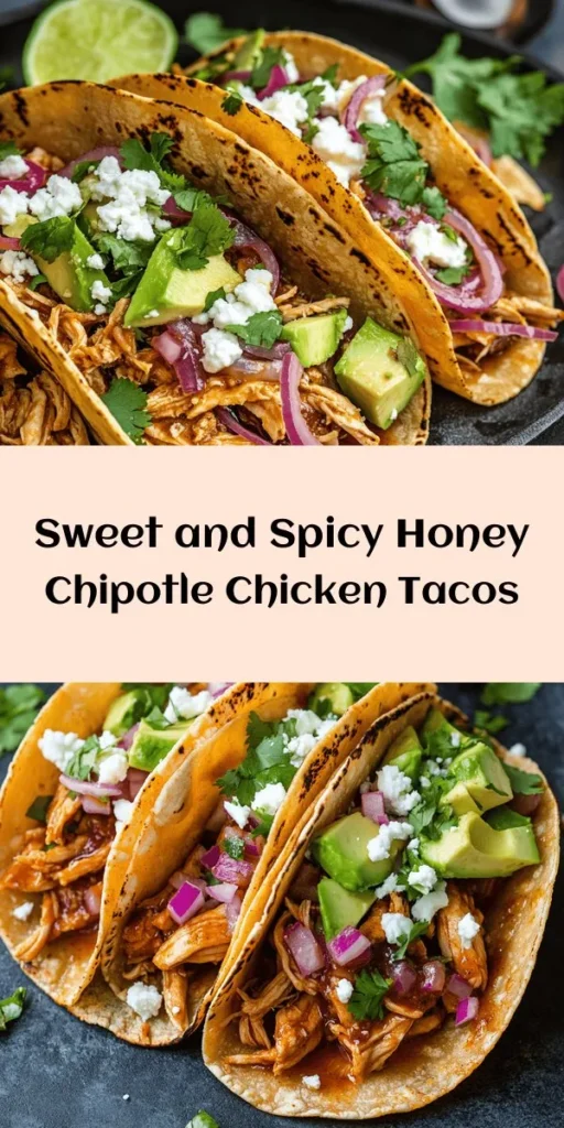 Spice up your taco night with these irresistible Honey Chipotle Chicken Tacos! Tender shredded chicken thighs are coated in a sweet and smoky honey-chipotle sauce, making every bite a flavor explosion. Perfect for your slow cooker or Instant Pot, this meal is easy to prepare with just a few simple ingredients. Serve in warm tortillas and top with diced avocado, crumbled queso fresco, or pickled onions for a delicious twist. Ideal for feeding a crowd!