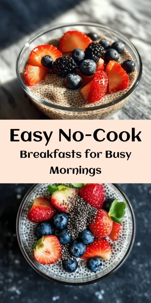 Kickstart your day with these 18 no-cook breakfast recipes that are as delicious as they are easy to make! From Overnight Chia Pudding to Greek Yogurt Parfaits and Avocado Toast with Tomato, you'll find nutritious options that fit your busy mornings. Each recipe takes just minutes to prepare, perfect for meal prep or last-minute cravings. Enjoy wholesome flavors with minimal fuss, and elevate your breakfast game effortlessly!