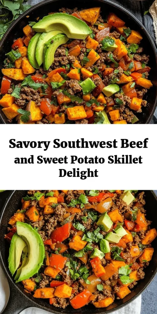 Bring some southwestern flair to your dinner table with this delicious Ground Beef and Sweet Potato Skillet! Packed with flavors from chili powder, cumin, and smoked paprika, this one-pan recipe features tender sweet potatoes, hearty ground beef, black beans, and colorful bell peppers. Ready in just 30 minutes, it’s perfect for busy weeknights. Top it off with fresh cilantro, avocado slices, and lime wedges for a tasty twist. Enjoy a healthy and satisfying meal the whole family will love!
